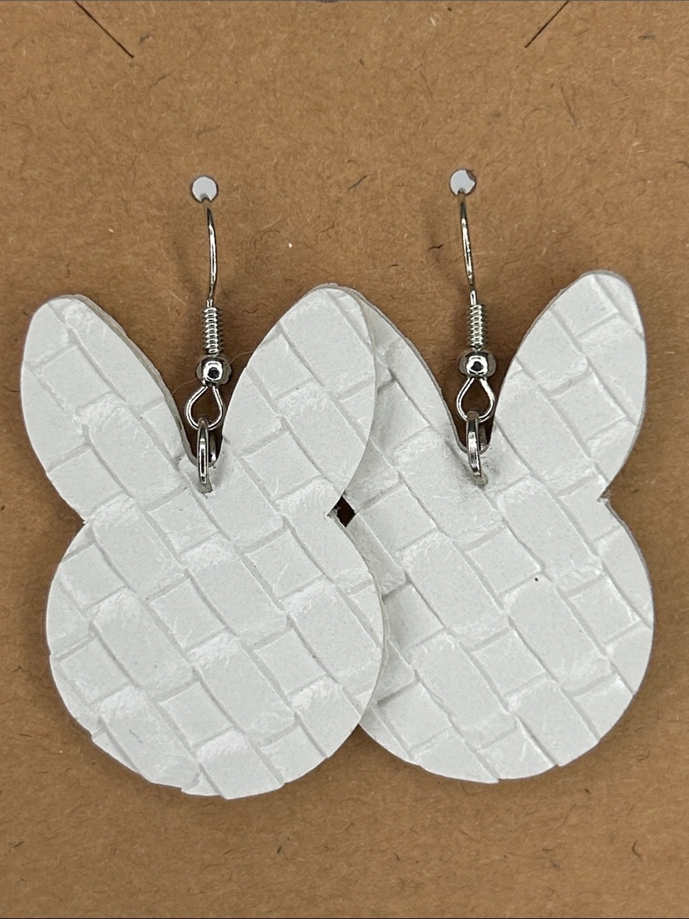 Fashion Jewelry Mini Faux Leather Teardrop Earrings Bunny Easter Fashion Jewelry